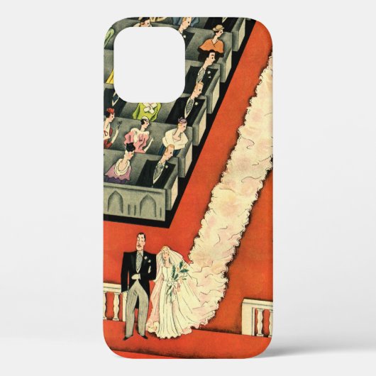 ヴィンテージウェディング、アートデコの花嫁と新郎の新婚 Case-Mate iPhoneケース (裏面)
