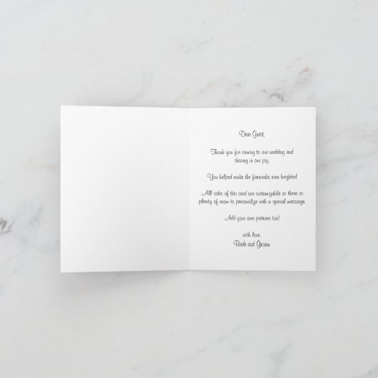 ヴィンテージウェディング、アートデコの花火の感謝カード サンキューカード (内部)