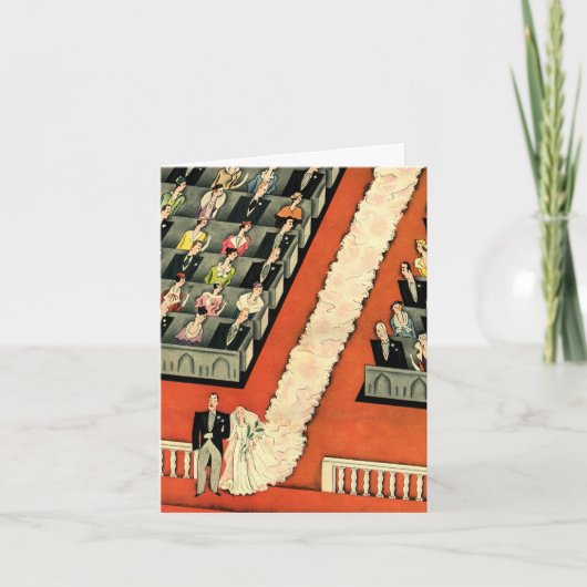 ヴィンテージウェディング、アールデコ新婚と新婚の新婚 サンキューカード (正面)