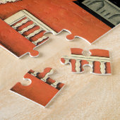 ヴィンテージウェディング、アールデコ新婚と新婚の新婚 ジグソーパズル (側面)