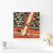 ヴィンテージウェディング、アールデコ新婚と新婚の新婚 スクエア壁時計 (ホーム)