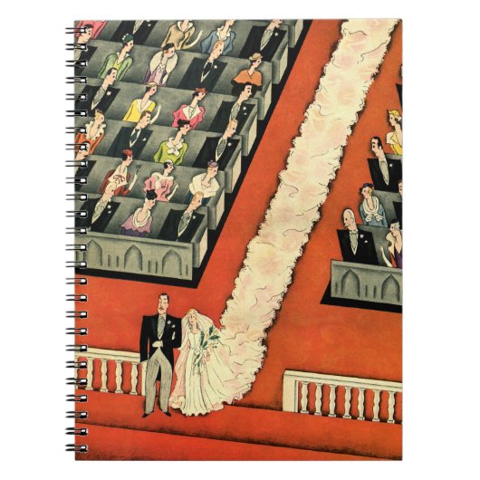 ヴィンテージウェディング、アールデコ新婚と新婚の新婚 ノートブック (正面)