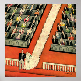 ヴィンテージウェディング、アールデコ新婚と新婚の新婚 ポスター