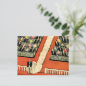 ヴィンテージウェディング、アールデコ新婚と新婚の新婚 ポストカード (スタンド正面)