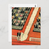 ヴィンテージウェディング、アールデコ新婚と新婚の新婚 ポストカード (正面/裏面)