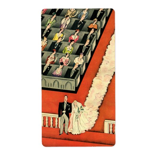 ヴィンテージウェディング、アールデコ新婚と新婚の新婚 ラベル (正面)