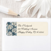 ヴィンテージウェディング、アールヌーボーアイリスフラワーズフローラ ラベル (インサイチュ)