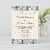 ヴィンテージウェディング、アールヌーボーアイリスフラワーズフローラ 招待状 (スタンド正面)