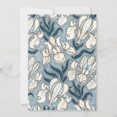 ヴィンテージウェディング、アールヌーボーアイリスフラワーズフローラ 招待状 (裏面)