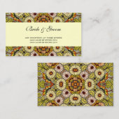 ヴィンテージウェディング、ガーデンフラワーズフローラ蝶 エンクロージャーカード (正面/裏面)