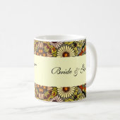 ヴィンテージウェディング、ガーデンフラワーズフローラ蝶 コーヒーマグカップ (正面右)