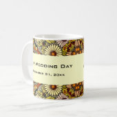 ヴィンテージウェディング、ガーデンフラワーズフローラ蝶 コーヒーマグカップ (正面左)