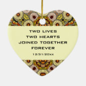 ヴィンテージウェディング、ガーデンフラワーズフローラ蝶 セラミックオーナメント (裏面)