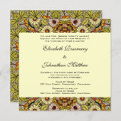 ヴィンテージウェディング、ガーデンフラワーズフローラ蝶 招待状 (正面/裏面)