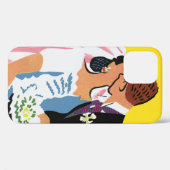ヴィンテージウェディング、キスする新婦と新郎 Case-Mate iPhoneケース (裏面 (横))