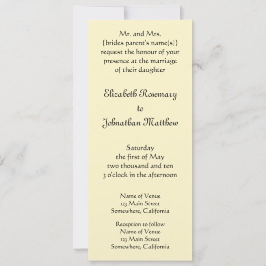 ヴィンテージウェディング、シティダンスbyルノアール 招待状 (裏面)