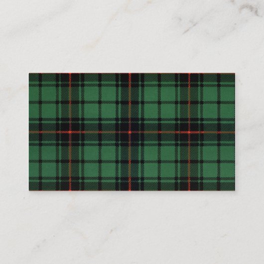 ヴィンテージウェディング、タータンチェックダビッドソンモダンパターン エンクロージャーカード (裏面)