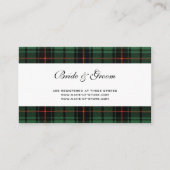 ヴィンテージウェディング、タータンチェックダビッドソンモダンパターン エンクロージャーカード (正面)