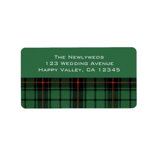 ヴィンテージウェディング、タータンチェックダビッドソンモダンパターン ラベル (正面)
