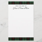 ヴィンテージウェディング、タータンチェックダビッドソンモダンパターン 便箋 (正面)