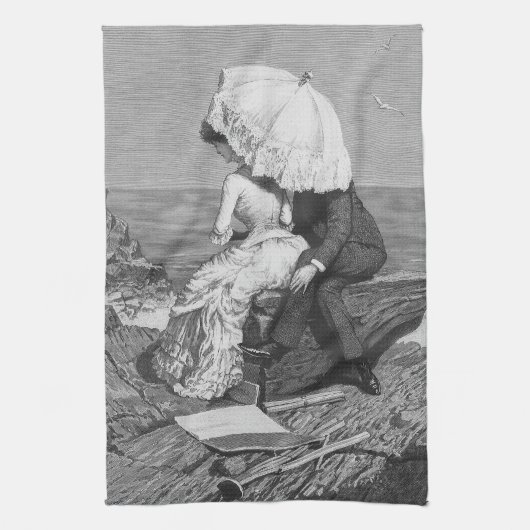 ヴィンテージウェディング、ニューライズバイビーチ キッチンタオル (縦)