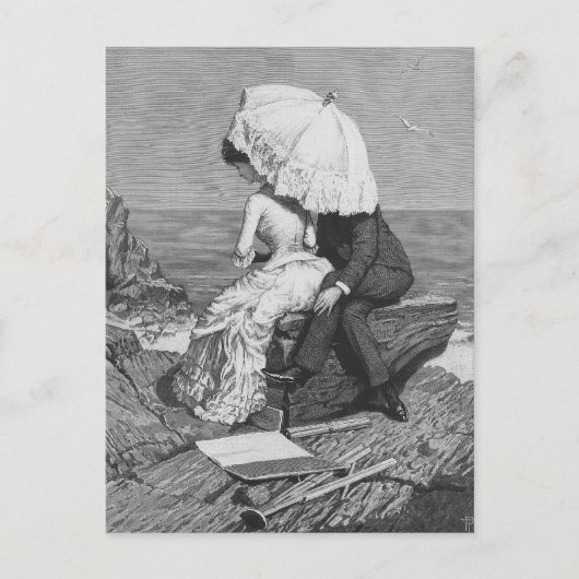 ヴィンテージウェディング、ニューライズバイビーチ ポストカード (正面)