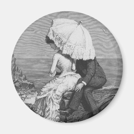 ヴィンテージウェディング、ニューライズバイビーチ マグネット (正面)