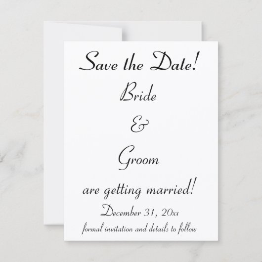 ヴィンテージウェディング ハッピー新婚カップル、結婚式の日を保存しよう! セーブザデート (裏面)