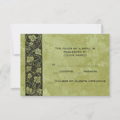 ヴィンテージウェディング, ビクトリアングレープヴァインリーブ 出欠カード (正面)