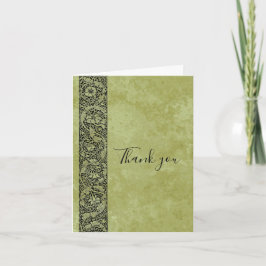 ヴィンテージウェディング, ビクトリアンフラワー フロール スクロール サンキューカード