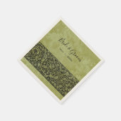 ヴィンテージウェディング, ビクトリアンフラワー フロール スクロール スタンダードカクテルナプキン (角)