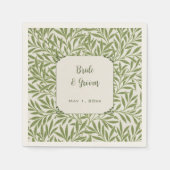 ヴィンテージウェディング, ビクトリアン ウィロー リーフ パターン スタンダードカクテルナプキン (正面)