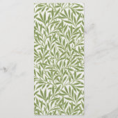 ヴィンテージウェディング, ビクトリアン ウィロー リーフ パターン メニュー (裏面)