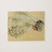 ヴィンテージウェディング、ビクトリア朝の花嫁の肖像 ジグソーパズル (横)