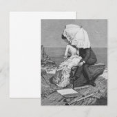 ヴィンテージウェディング, ビーチでの新婚夫婦 招待状 (正面/裏面)