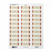 ヴィンテージウェディング、フローラフラワーピンクのバラ ラベル (フルシート)