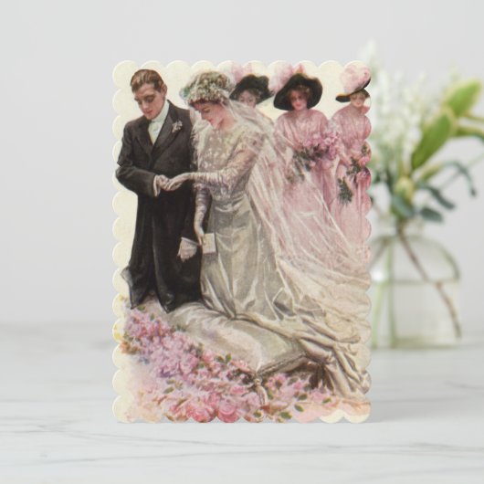 ヴィンテージウェディング、ブライダルシャワー招待状 招待状 (スタンド正面)