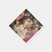 ヴィンテージウェディング ブライド グルーム 新婚夫婦がケーキをカット スタンダードカクテルナプキン (角)