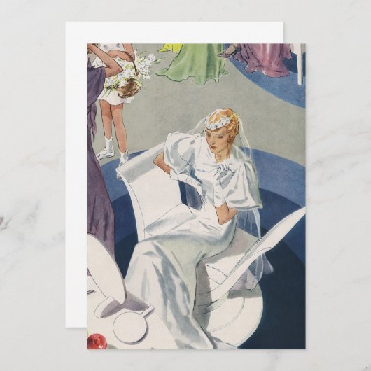 ヴィンテージウェディング、ミッドセンチュリーモダンアートデコの花嫁 (正面/裏面)