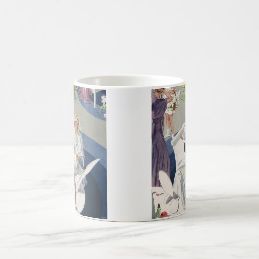 ヴィンテージウェディング、ミッドセンチュリーモダンアートデコの花嫁 コーヒーマグカップ (中央)