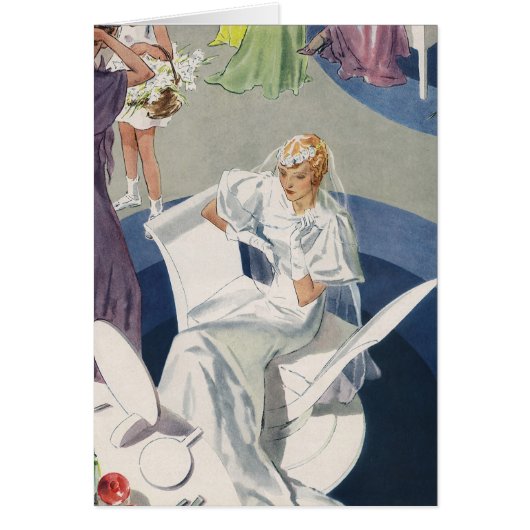 ヴィンテージウェディング、ミッドセンチュリーモダンアールデコ花嫁 (正面)