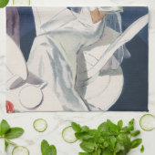 ヴィンテージウェディング、ミッドセンチュリーモダンアールデコ花嫁 キッチンタオル (折り畳み)