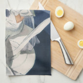 ヴィンテージウェディング、ミッドセンチュリーモダンアールデコ花嫁 キッチンタオル (四つ折り)