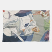 ヴィンテージウェディング、ミッドセンチュリーモダンアールデコ花嫁 キッチンタオル (横)