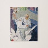 ヴィンテージウェディング、ミッドセンチュリーモダンアールデコ花嫁 ジグソーパズル (縦)