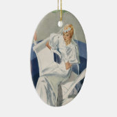 ヴィンテージウェディング、ミッドセンチュリーモダンアールデコ花嫁 セラミックオーナメント (右)