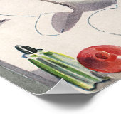 ヴィンテージウェディング、ミッドセンチュリーモダンアールデコ花嫁 ポスター (角)