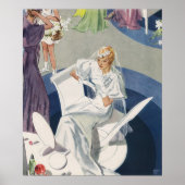 ヴィンテージウェディング、ミッドセンチュリーモダンアールデコ花嫁 ポスター (正面)