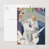 ヴィンテージウェディング、ミッドセンチュリーモダンアールデコ花嫁 ポストカード (正面/裏面)