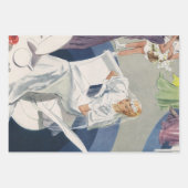 ヴィンテージウェディング、ミッドセンチュリーモダンアールデコ花嫁 ラッピングペーパーシート (正面)